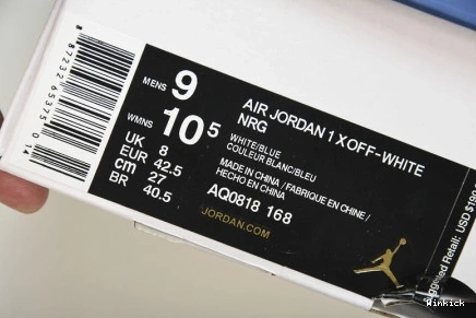 x Air OF Jordan 1 AQ0818-168 1018